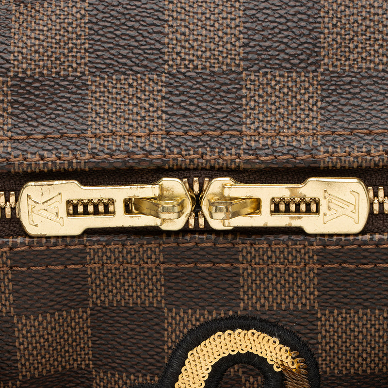 Louis Vuitton Limited Edition Damier Ebene Patches Speedy Bandouliere 30 Satchel (SHF-d85oKm)