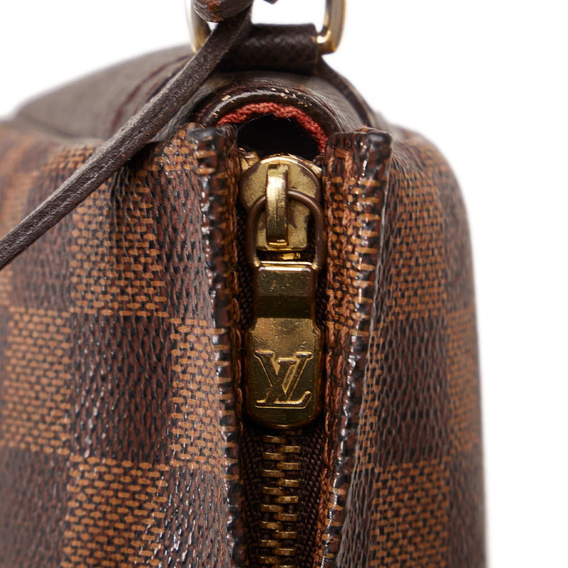 LOUIS VUITTON Damier Ebene Trousse Make Up Bag Pochette | FASHIONPHILE