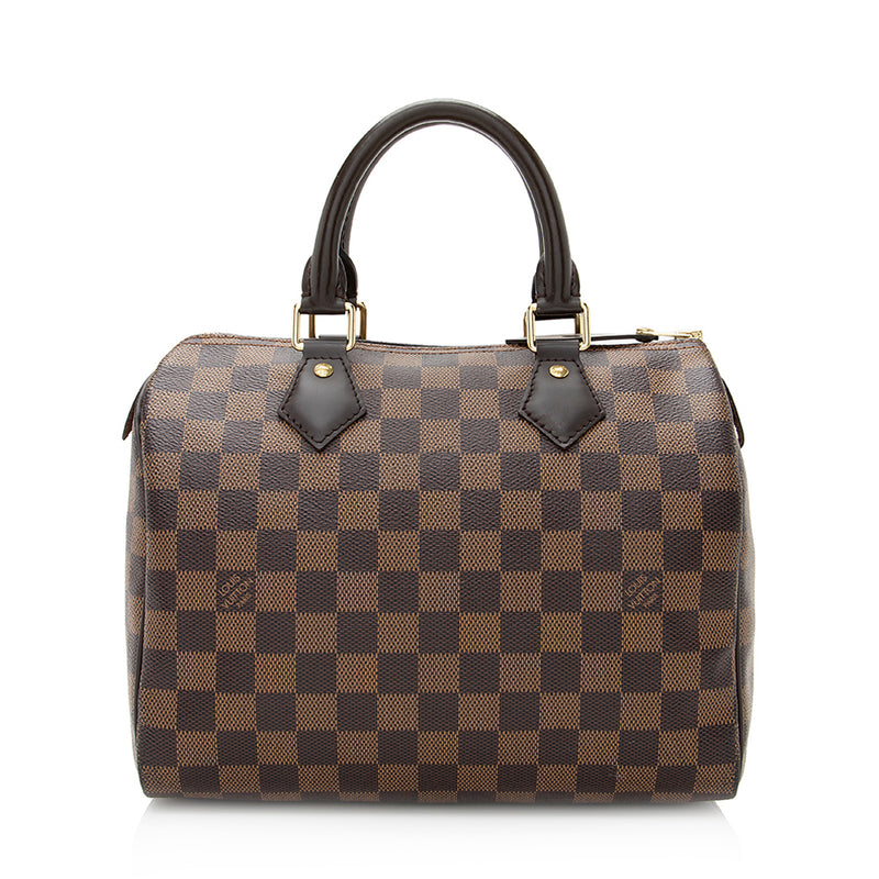 LOUIS VUITTON Speedy 25 Damier Ebene Satchel Bag Brown