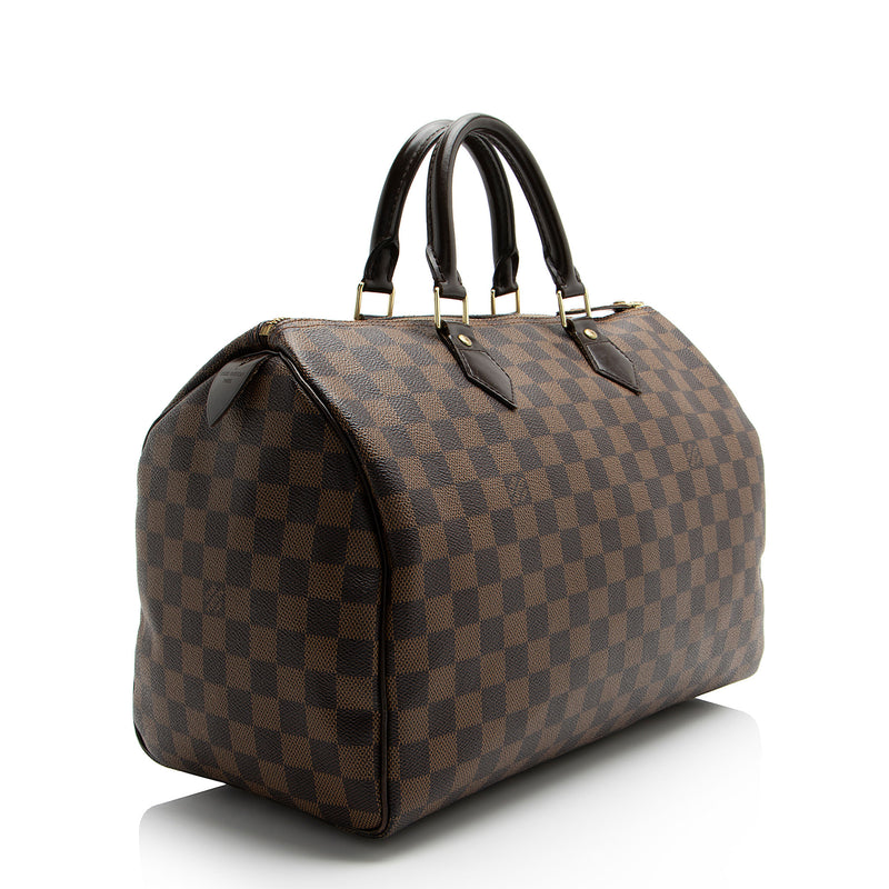 Louis Vuitton Damier Ebene Speedy 35 Satchel (SHF-8RRCj1)