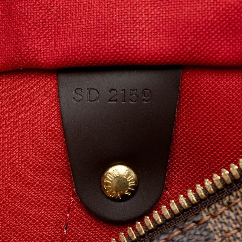 Louis Vuitton Damier Ebene Speedy Bandouliere 25 Red