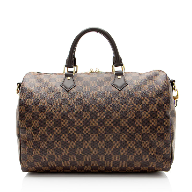 Louis Vuitton Damier Ebene Speedy Bandouliere 35 Satchel (SHF-8UjMW0)