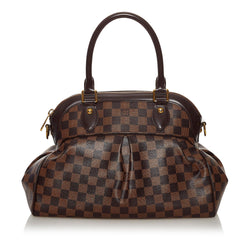 Louis Vuitton Brown, Pattern Print Damier Ebene Trevi PM w/ Strap