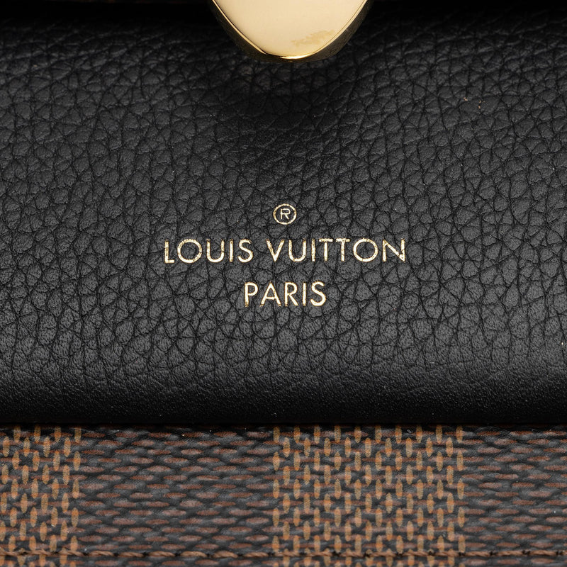 Louis Vuitton DAMIER Canvas Chain Leather Chain Wallet Logo