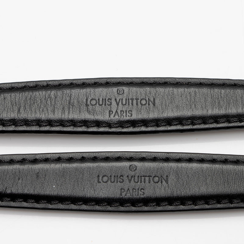 Louis Vuitton Black & Gray Monogram Canvas Natural Leather Belt