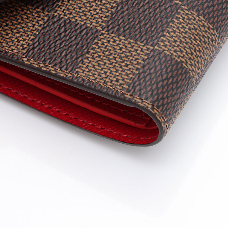 Victorine Wallet - Luxury Damier Ebene Canvas Red