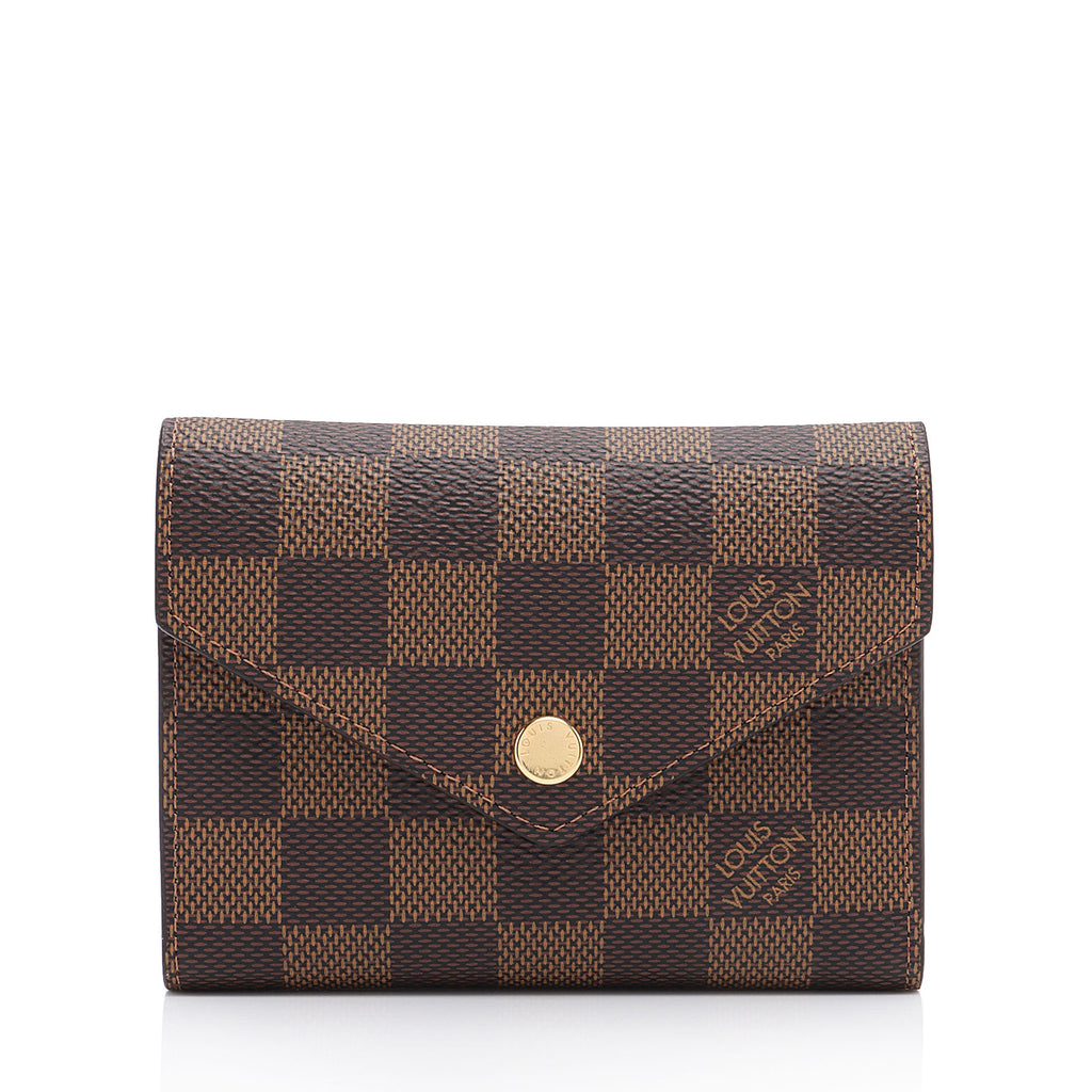 LV Demair Checker Brown Snap Wallet