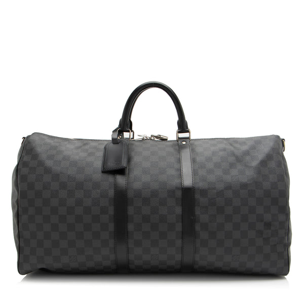 Louis Vuitton Damier Graphite Keepall Bandouliere 55 Duffle (SHF-IDTC9L)