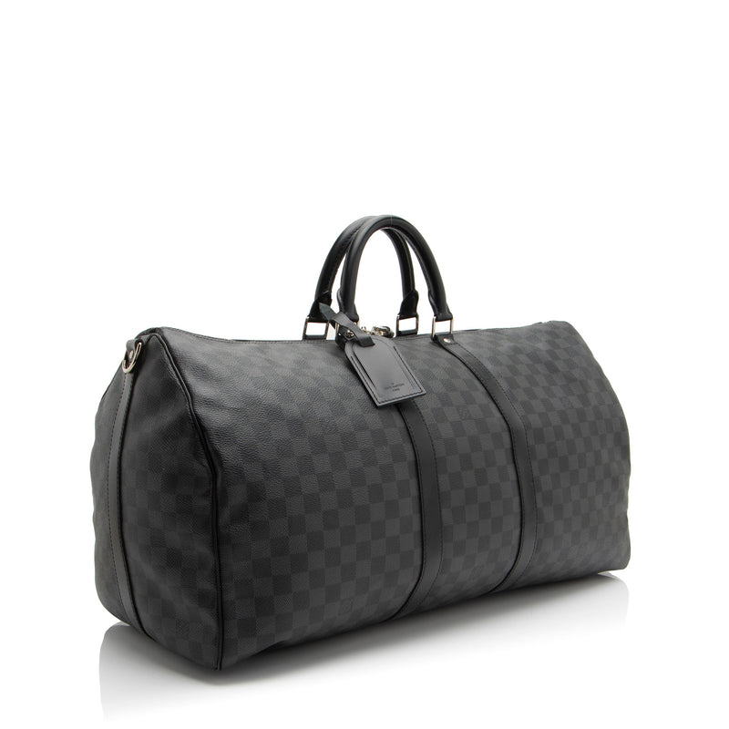 Louis Vuitton Damier Graphite Keepall Bandouliere 55 Duffle (SHF-IDTC9L)