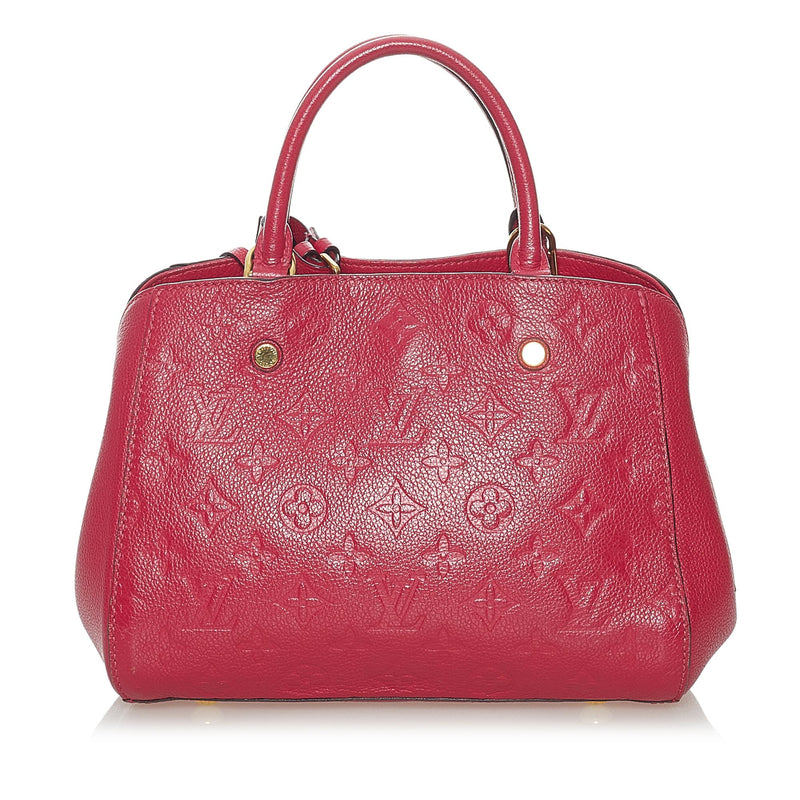 Louis Vuitton - Authenticated Montaigne Vintage Handbag - Leather Red Plain for Women, Very Good Condition