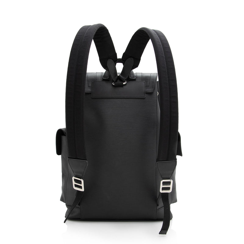 Christopher backpack leather bag Louis Vuitton Black in Leather