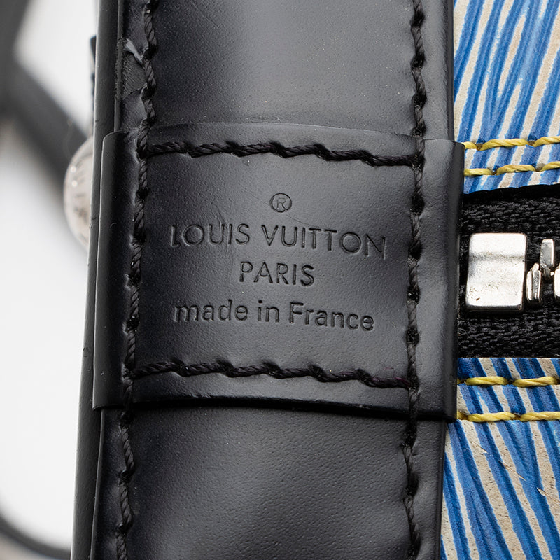 Louis Vuitton Alma BB Blue Melletage Denim Reverse Monogram calfskin.