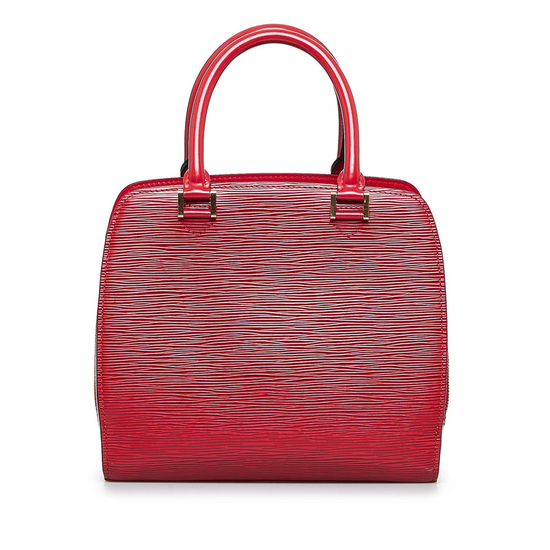 LOUIS VUITTON Pont-Neuf GM Empreinte Leather Satchel Bag Red