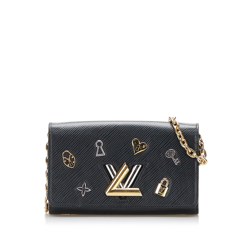 Buy Louis Vuitton Epi Leather Twist Belt Chain Wallet Black