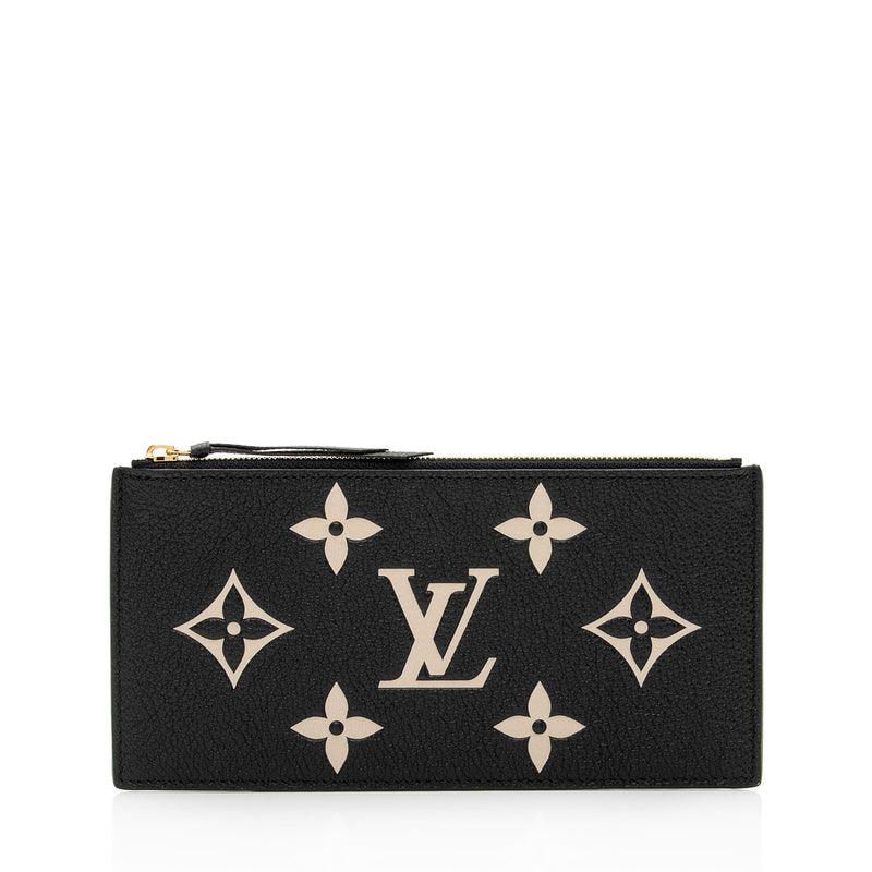 Louis Vuitton black Felicie zip pouch insert empreinte leather