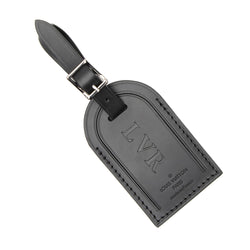 Louis Vuitton Calfskin Luggage Tag Black Silver Hardware