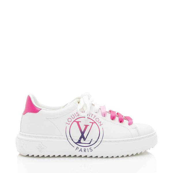 Louis Vuitton Leather Monogram Time Out Sneakers - Size 7.5 / 37.5 (SHF-wbAP69)