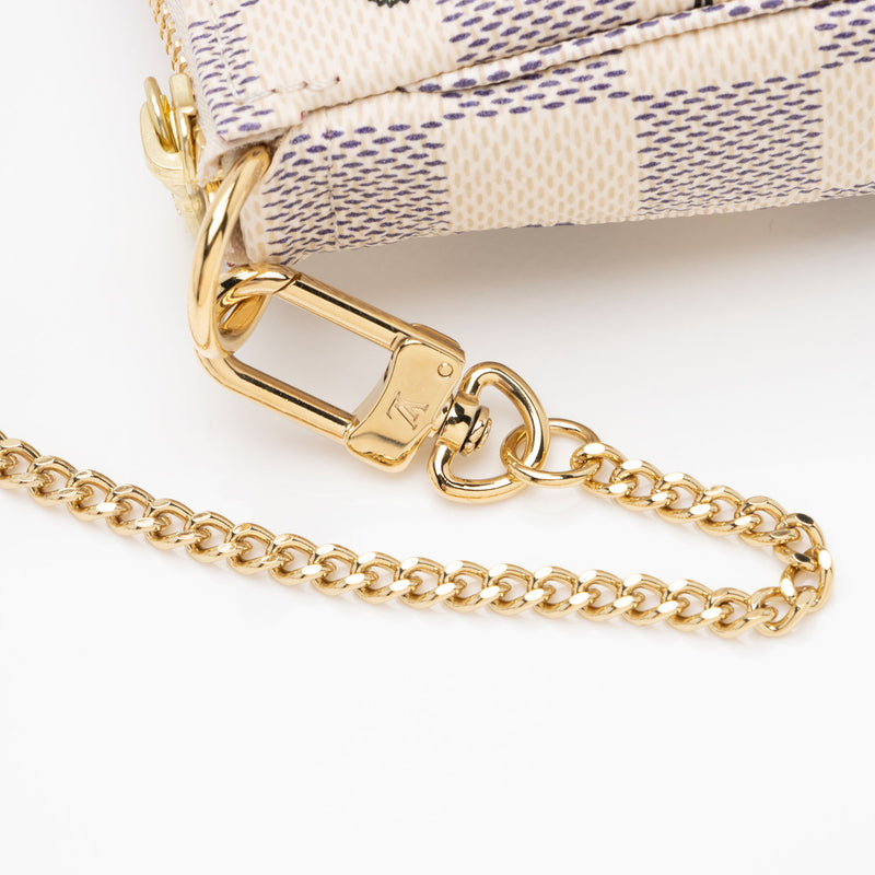 LOUIS VUITTON Damier Azur Mini Pochette Gold Buckle Clutch White – Brand  Off Hong Kong Online Store