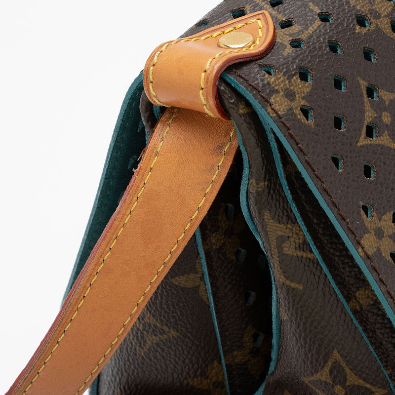 Louis Vuitton Flore Saumur Handbag Perforated Monogram Canvas - A