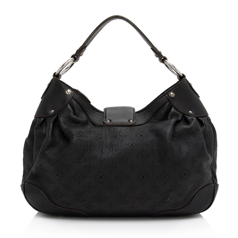 Louis Vuitton Mahina Leather Shoulder Bag in Black