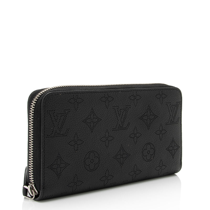 Louis Vuitton Zippy Wallet Mahina Monogram Black in Calfskin