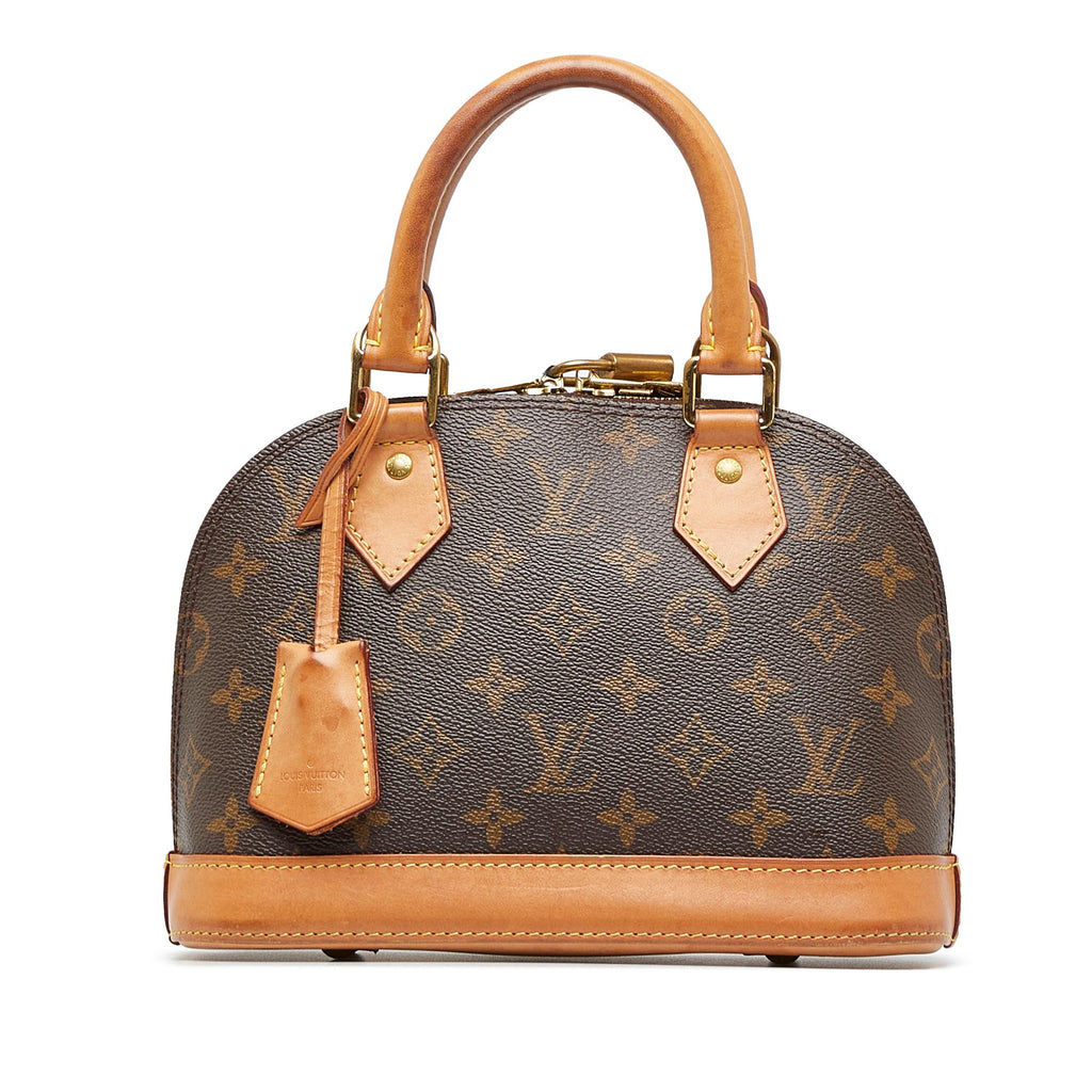 Louis Vuitton Brown, Pattern Print Monogram Alma Bb w/ Strap