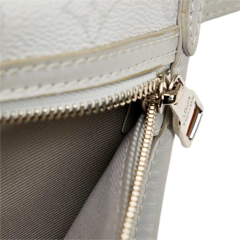 White Louis Vuitton Monogram Double Flat Messenger Crossbody Bag