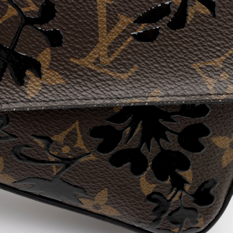 LOUIS VUITTON Monogram Blossom Pochette Felicie Chain Wallet Black