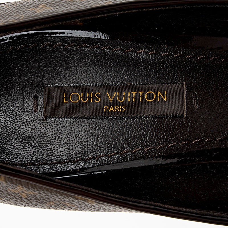 Louis Vuitton Monogram Canvas Rivoli Peep Toe Slingback Pumps Size 40 Louis  Vuitton