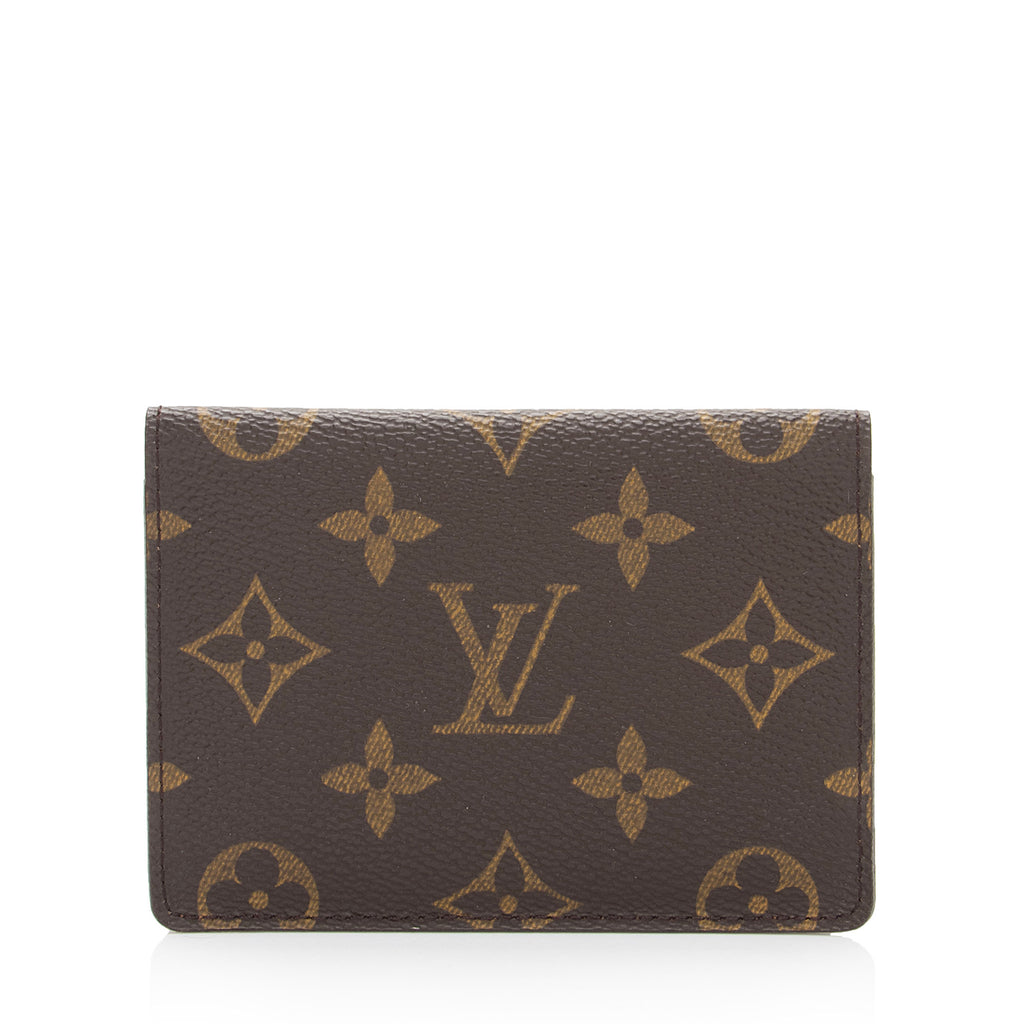 Louis Vuitton Monogram Canvas Two Card Holder Wallet (SHF-20091