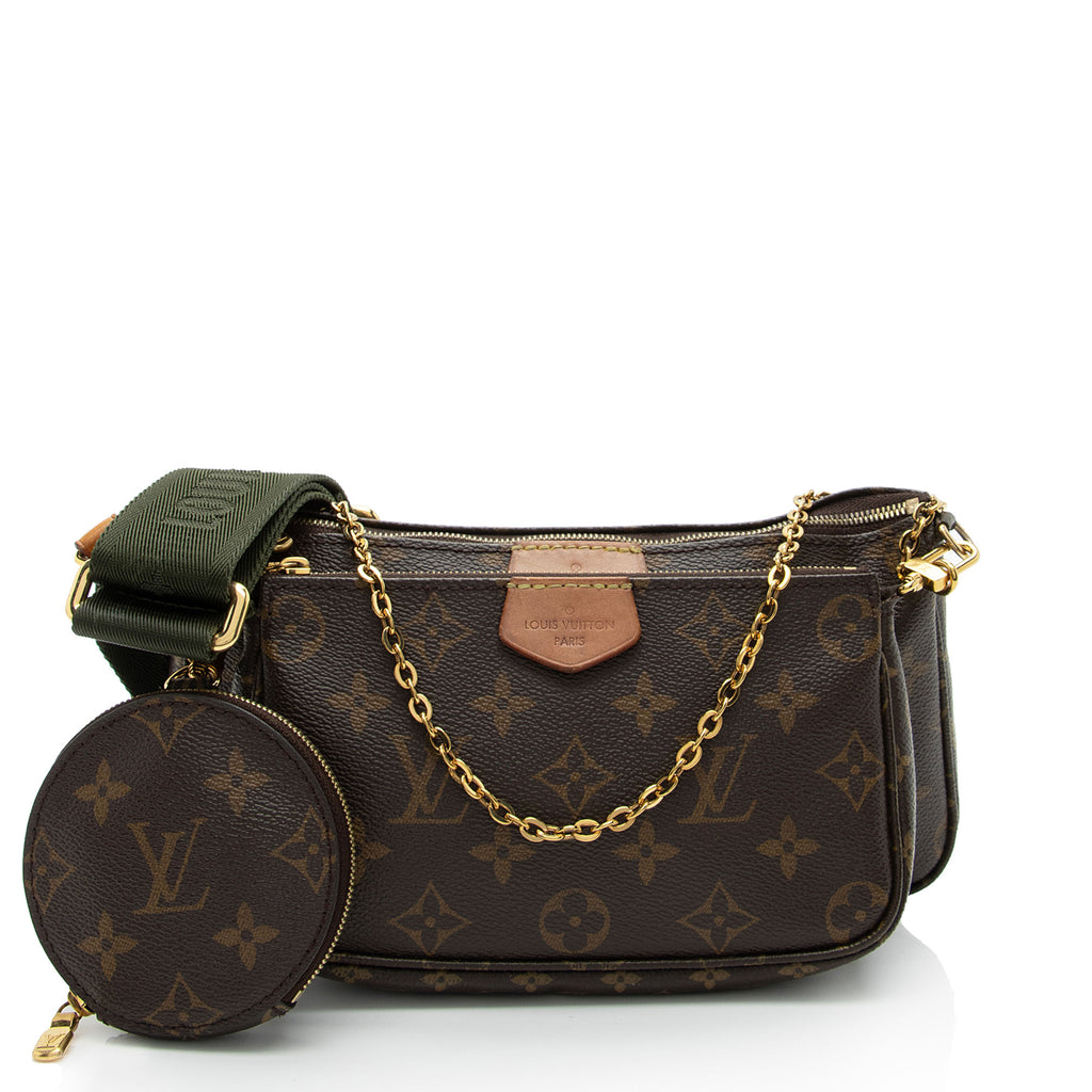 Louis Vuitton - Authenticated Multi Pochette Accessoires Handbag - Cloth Brown For Woman, Very Good condition