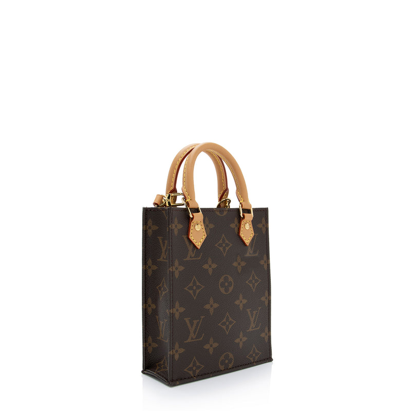 100% Authentic Louis Vuitton Sac Plat Browns Monogram Hand Bag