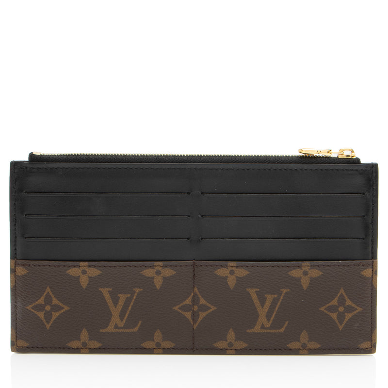 Louis Vuitton Monogram Canvas Slim Purse Wallet (SHF-RDEJ57)