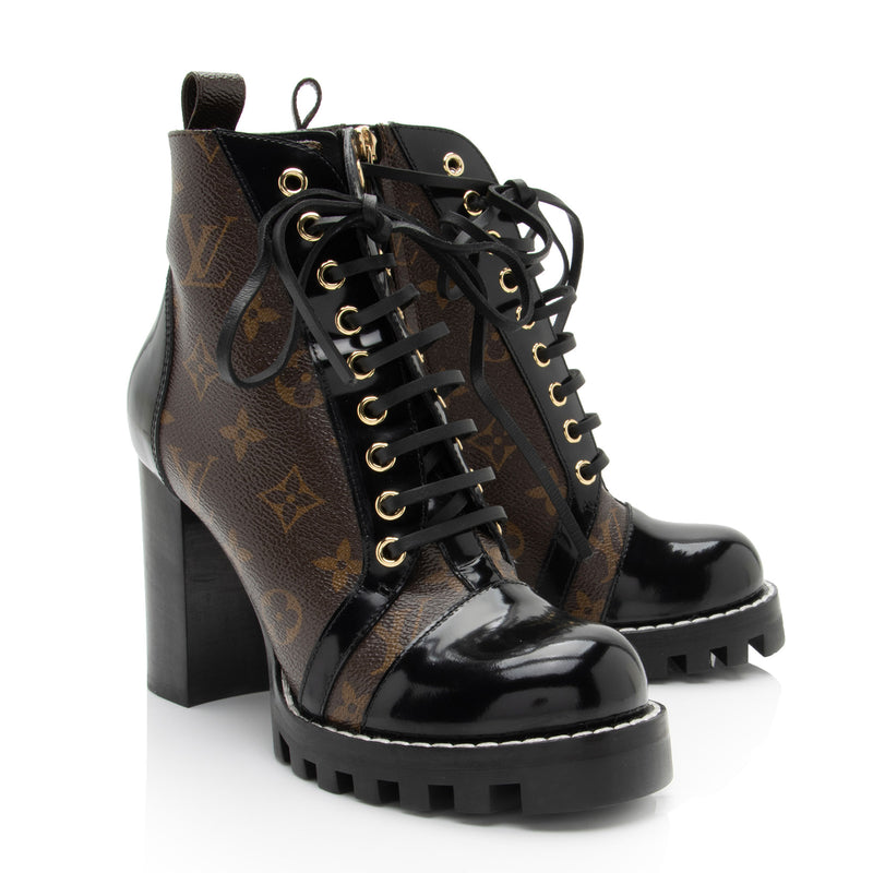 Louis Vuitton Black/Monogram Canvas And Leather Star Trail Ankle