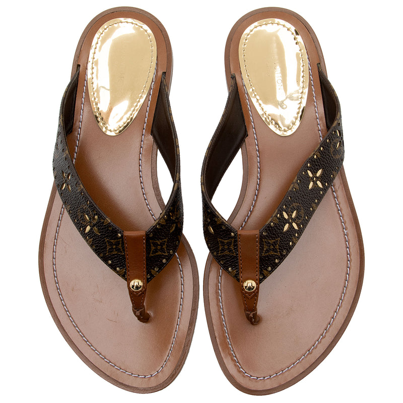 Louis Vuitton Monogram Canvas Sunny Flat Thong Sandals - Size 7