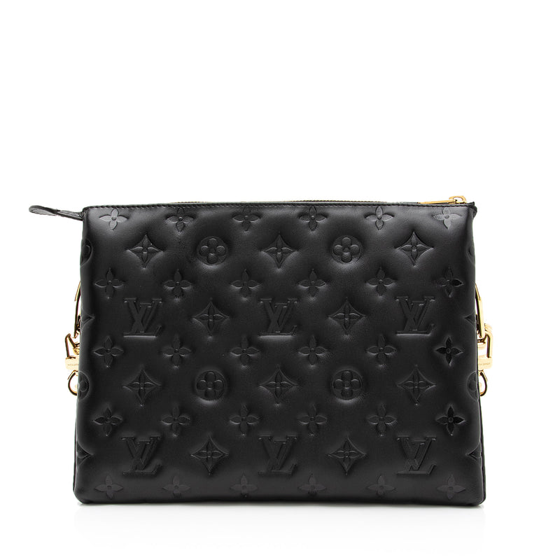Louis Vuitton Coussin PM Monogram Embossed Shoulder Bag Black