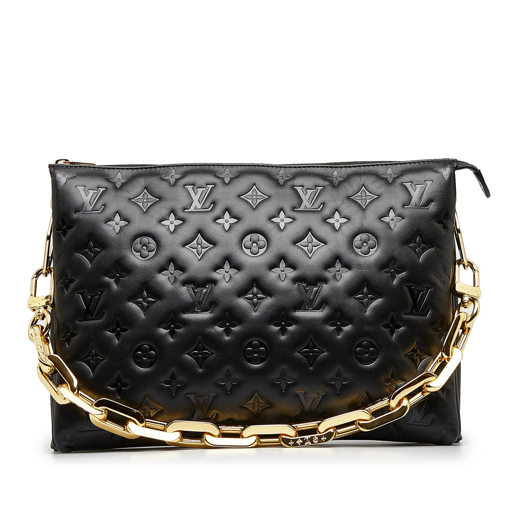 Louis Vuitton Pont Neuf MM Black Monogram Empreinte Leather Bag