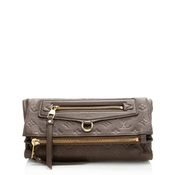 Louis Vuitton handbag clutch in grey monogram patent leather