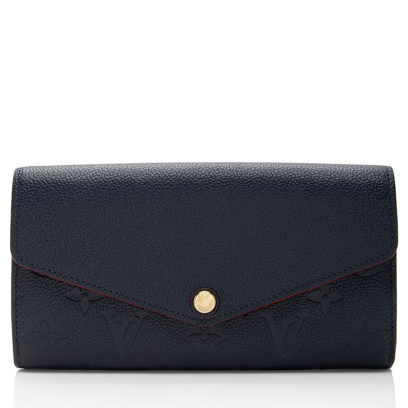 Louis Vuitton Black Monogram Empreinte Leather Sarah Wallet