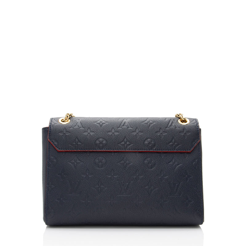 Louis Vuitton Vavin Handbag Monogram Empreinte Leather PM Blue