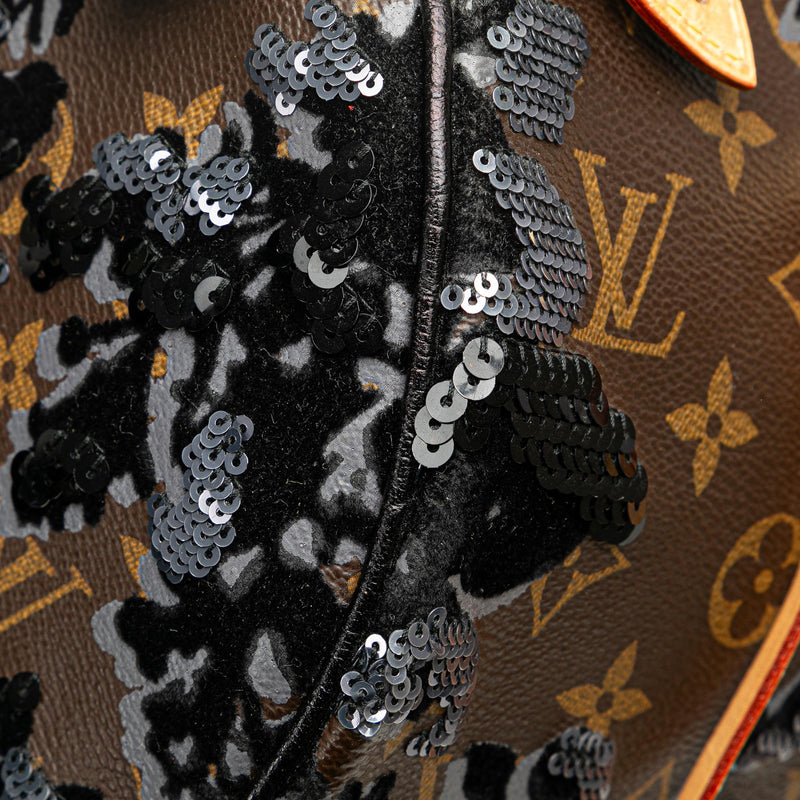 Louis Vuitton Monogram Fleur De Jais Sequins Speedy 30 (SHG-quKWoP)