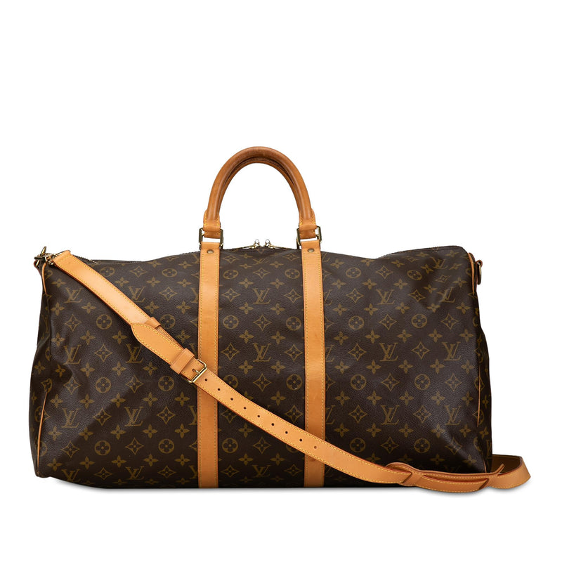 Louis Vuitton Monogram Keepall Bandouliere 55 (SHG-kgMbOP)