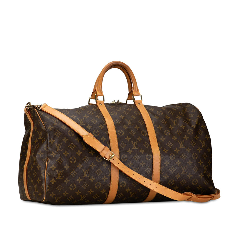 Louis Vuitton Monogram Keepall Bandouliere 55 (SHG-kgMbOP)