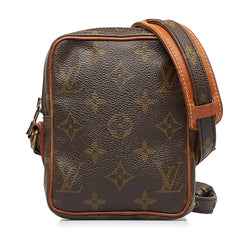 Louis Vuitton Monogram  Leather Mini Shoulder Bag Crossbody Sacoche  Brown
