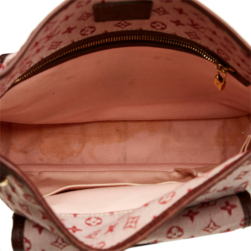 Louis Vuitton Monogram Mini Lin Mary Kate Pink Red Leather Cotton