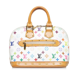 Louis Vuitton White Multicolor Monogram Alma MM Top Handle Bag