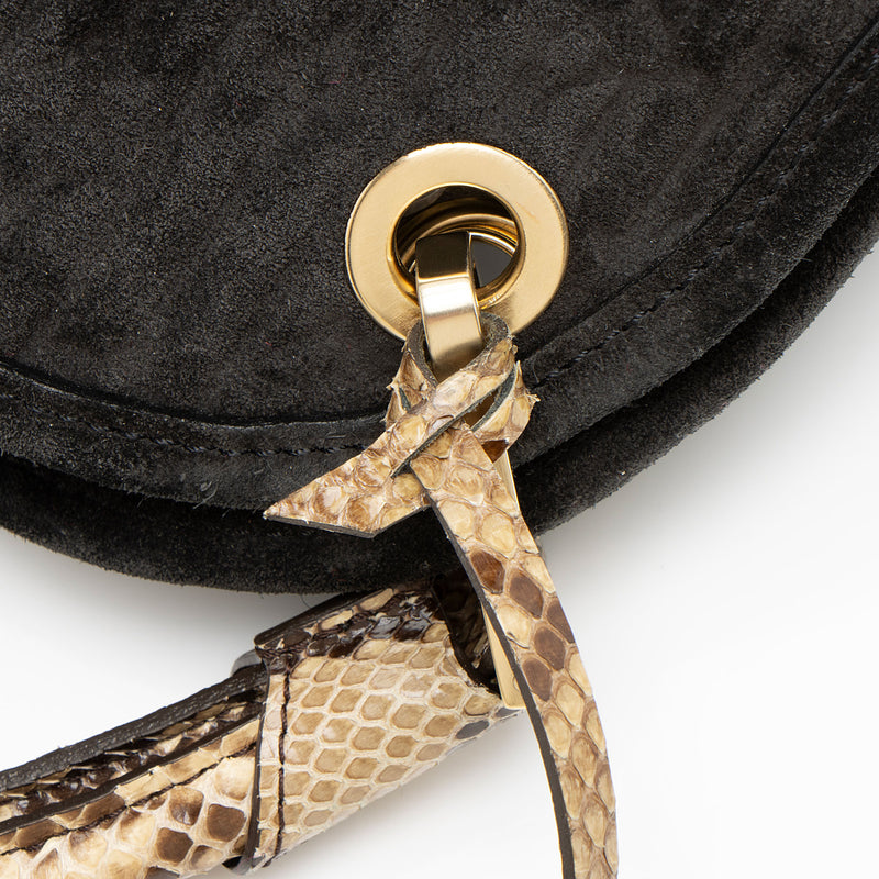 Louis Vuitton Monogram Embossed Suede Python Wish Bag (SHF-vzm4Lr)