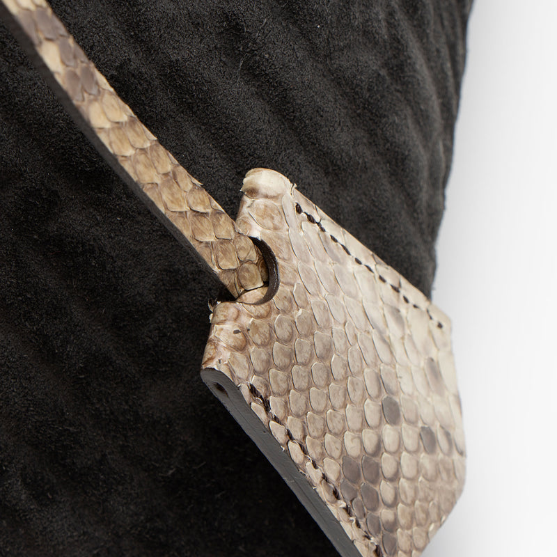 Louis Vuitton Monogram Embossed Suede Python Wish Bag (SHF-vzm4Lr)