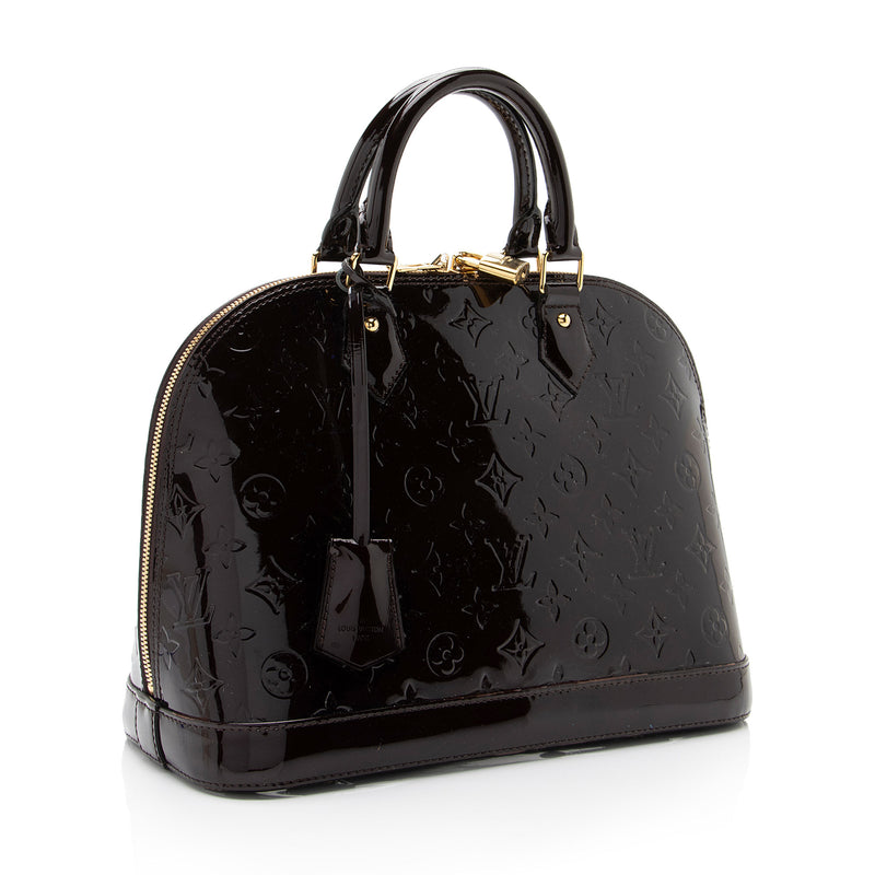 Louis Vuitton Alma Monogram Vernis PM Framboise in Patent Leather with  Gold-tone - US