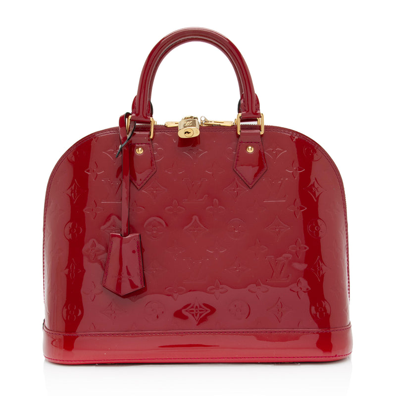 Louis Vuitton Red Monogram Vernis Alma PM Top Handle Bag Louis